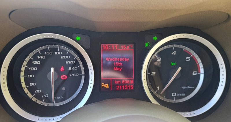 Alfa Romeo 159 cena 16000 przebieg: 211000, rok produkcji 2009 z Zgierz małe 106